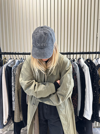 Borti caps "vintage" sort/hvit logo
