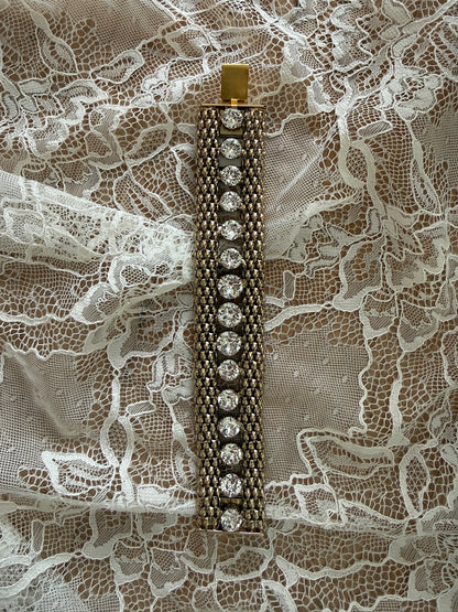 Armbånd gull med blanke stener