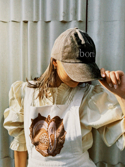 Borti caps "vintage" brun/hvit logo