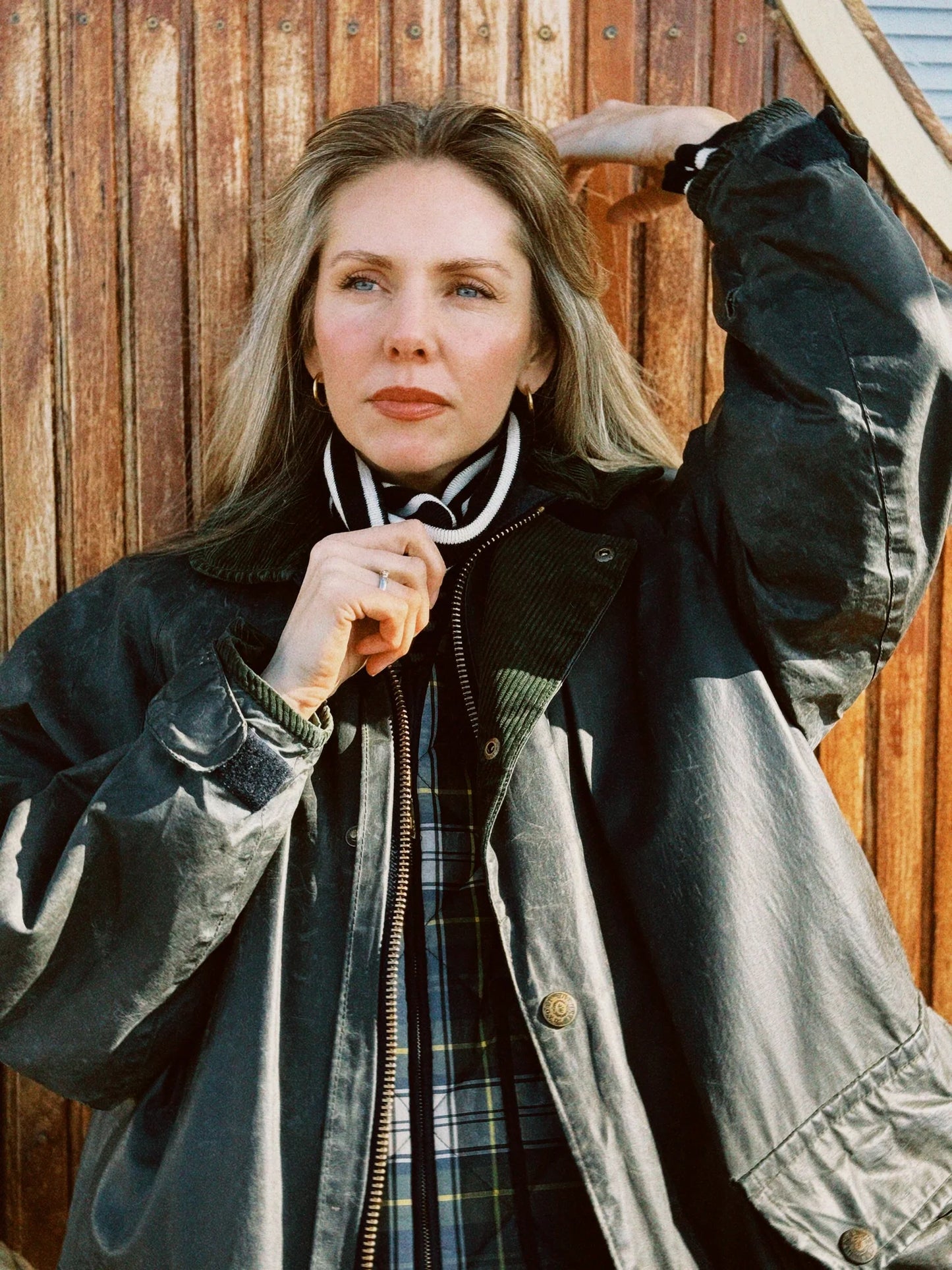 Jakke oilskin mørk grønn Henri Lloyd