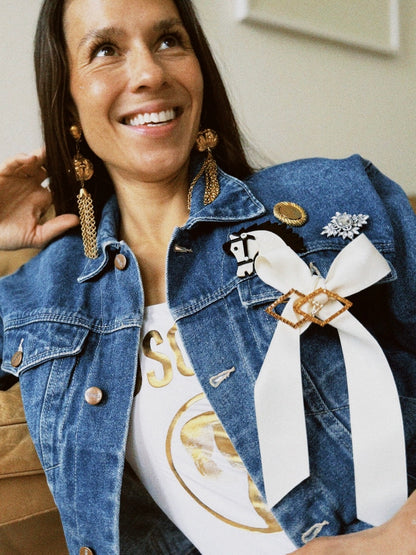 Denim jakke med bling