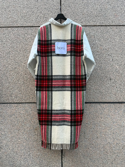 Trenchcoat lys beige med frynser Re-design