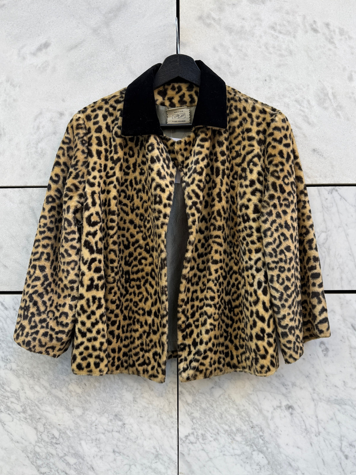 Jakke faux fur leopard