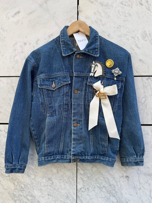 Denim jakke med bling