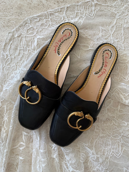 Charlotte Olympia Buckle Detail Mules