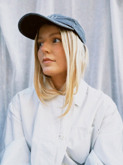 Borti caps "vintage" sort/hvit logo