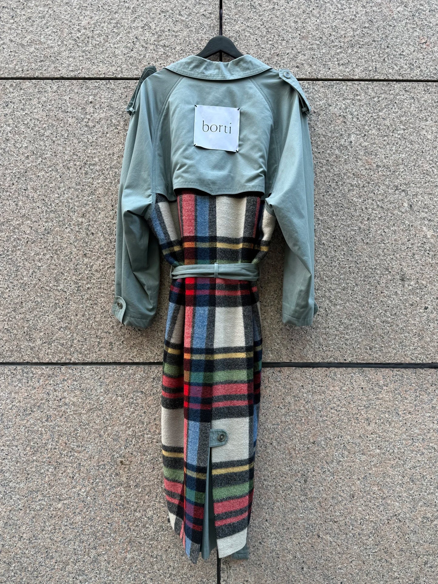 Trenchcoat blå-grønn Borti Re-design