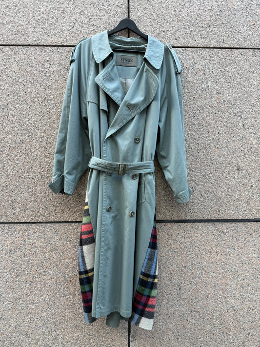 Trenchcoat blå-grønn Borti Re-design