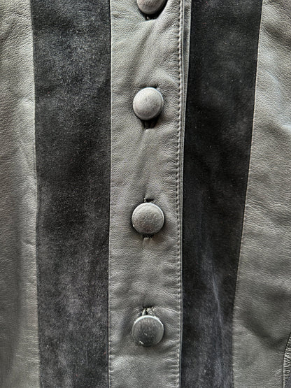 Jakke sort semsket/skinn
