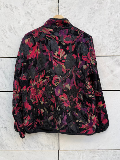 Jakke sort/ Rosa botanisk mønster